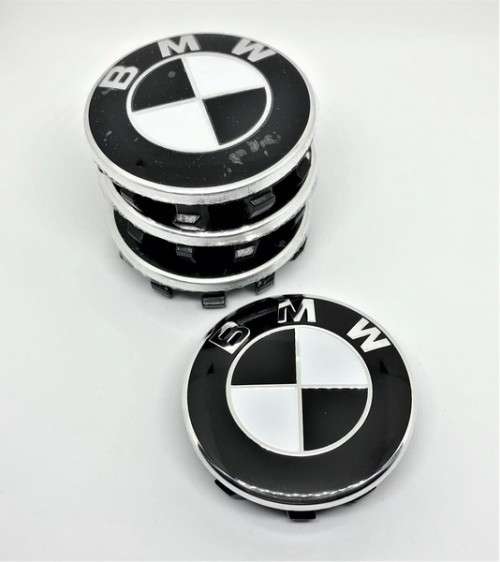 4x 56mm Replacement Hub Wheel Centre Caps for BMW (Black & White)