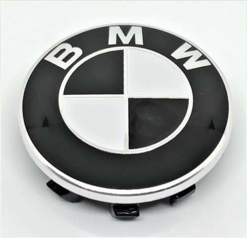 4x 56mm Replacement Hub Wheel Centre Caps for BMW (Black & White)