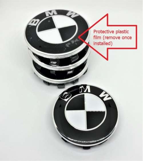 4x 56mm Replacement Hub Wheel Centre Caps for BMW (Black & White)