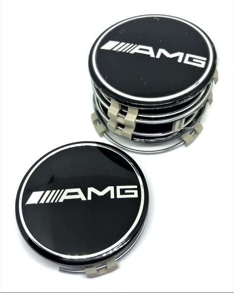 4x 75mm Wheel Centre Cap for Mercedes Benz AMG (Black)