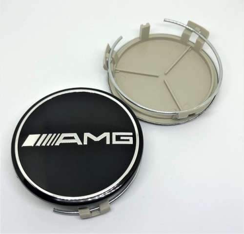 4x 75mm Wheel Centre Cap for Mercedes Benz AMG (Black)