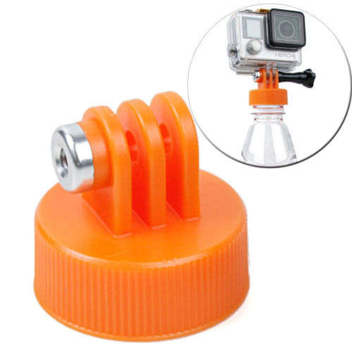 Plastic Bottle Cap Mount Tripod Adapter Holder For GOPRO HERO5 4 3 2 1 SJCAM (Orange)