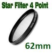 4-point star Filter for lens with 62mm Filter Thread