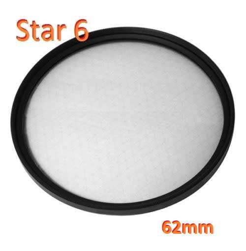 6-point star Filter for lens with 62mm Filter Thread