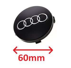 4x Audi WHEEL CENTRE CAP CAPS (60mm/58mm) BLACK