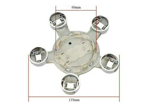 Set of 4 WHEEL CENTER CAPS 135mm / 60mm for AUDI `STAR` CHROME / SILVER