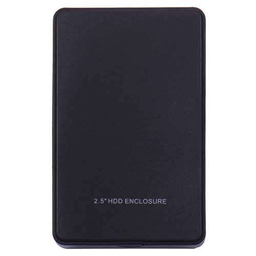 Black USB 2.0 HDD Enclosure SSD Case for 2.5 Inch External SATA Hard Disk Drive for up to 2TB