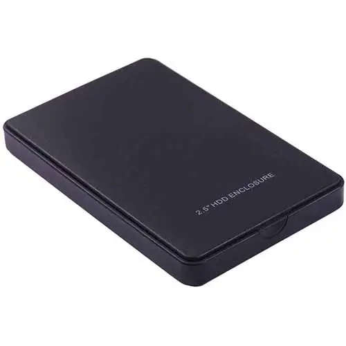 Black USB 2.0 HDD Enclosure SSD Case for 2.5 Inch External SATA Hard Disk Drive for up to 2TB