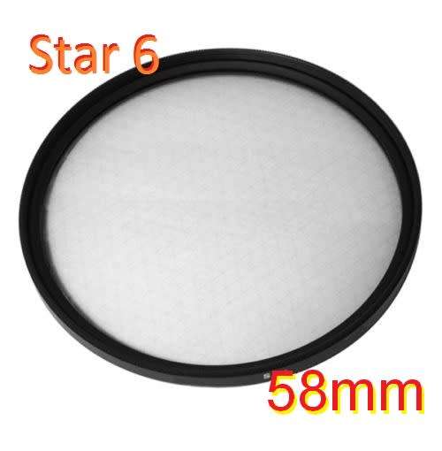 6-point star Filter for lens with 58mm Filter Thread
