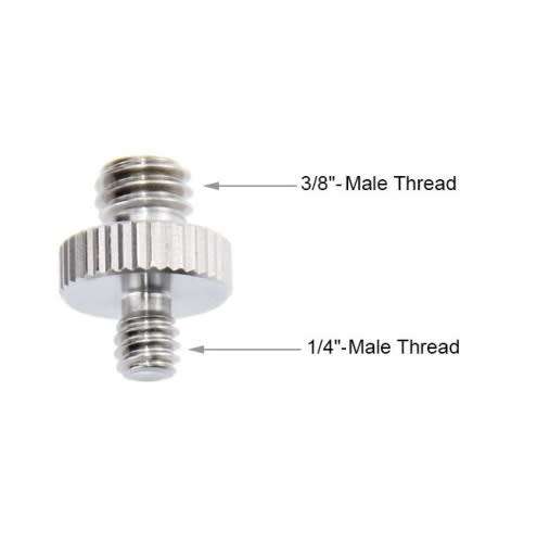Double Head Stud 1/4 - 3/8 Thread Adapter Screw
