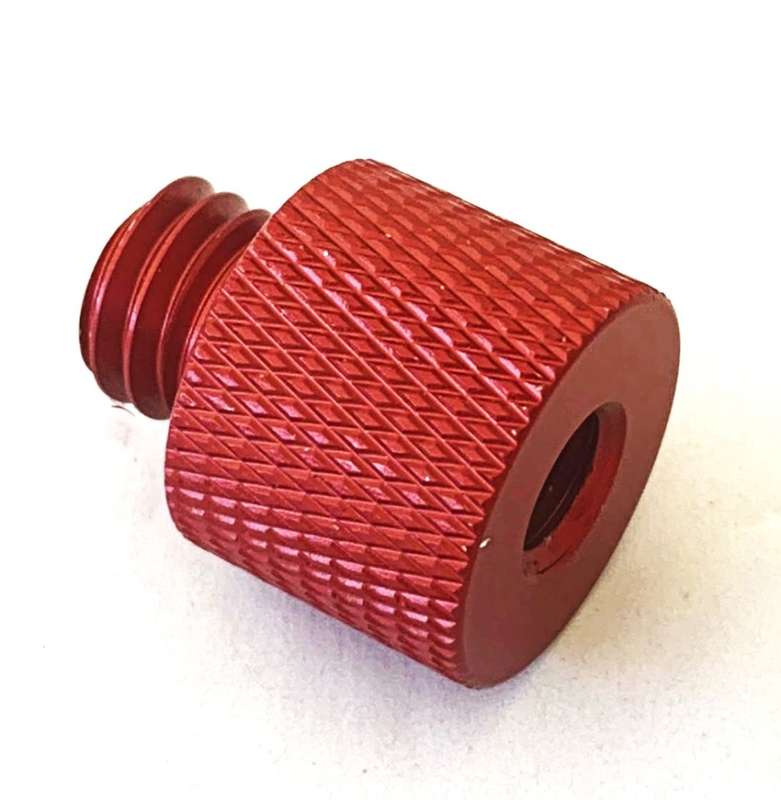 1/4` Female to 3/8` Male Tripod Screw Thread Adapter Anodized Red