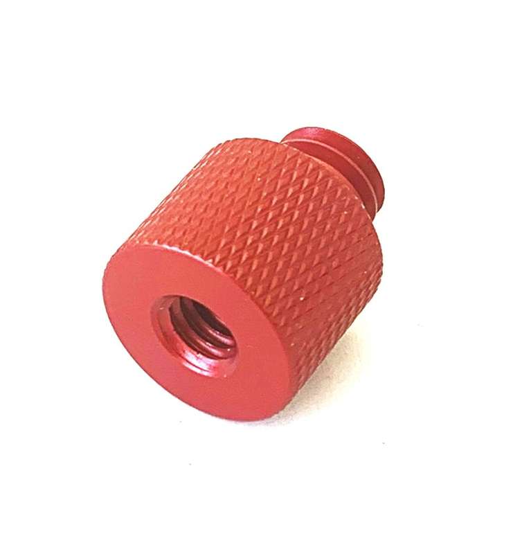 1/4` Female to 3/8` Male Tripod Screw Thread Adapter Anodized Red