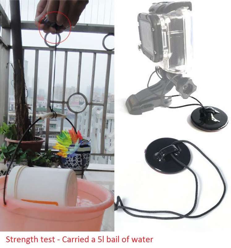2x Camera Tether Strap with Adhesive Mount for GoPro and other Sports Cameras
