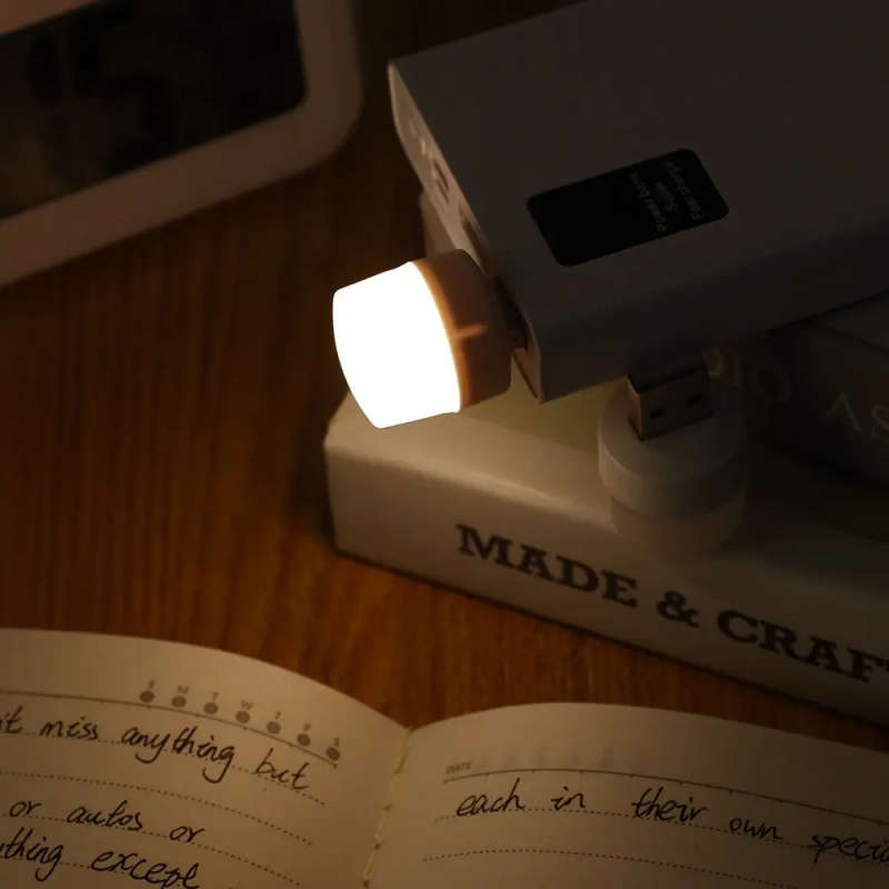 Mini LED Night Light with USB Plug for Computer Mobile Power Bank Night - WARM WHITE