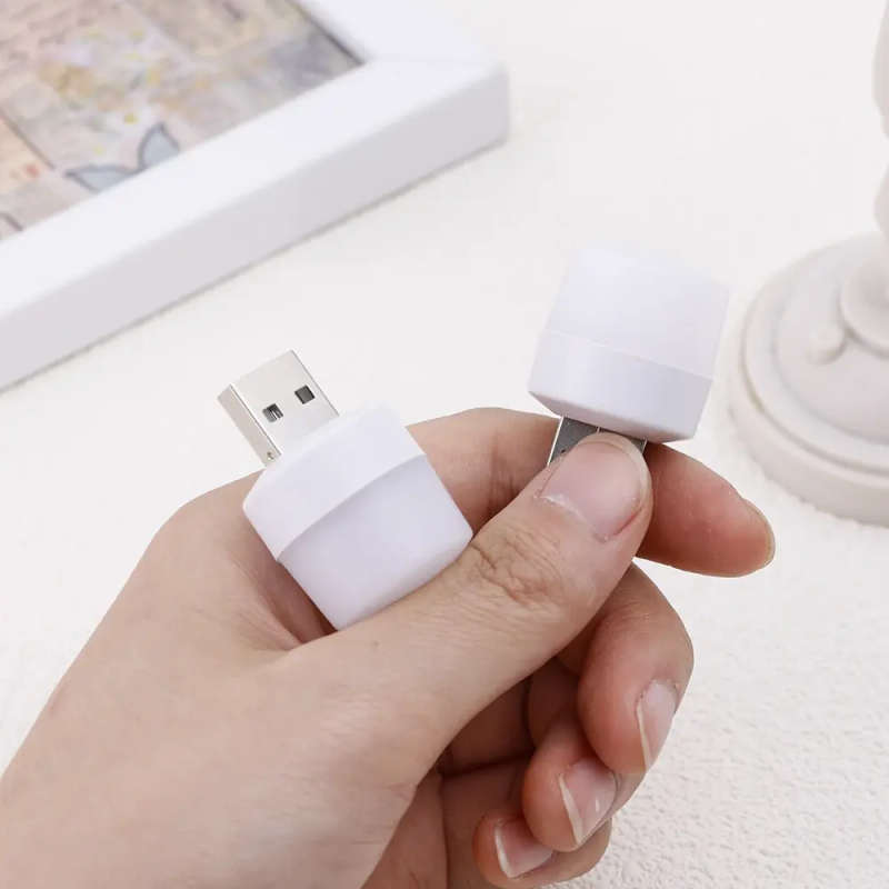 Mini LED Night Light with USB Plug for Computer Mobile Power Bank Night - WARM WHITE