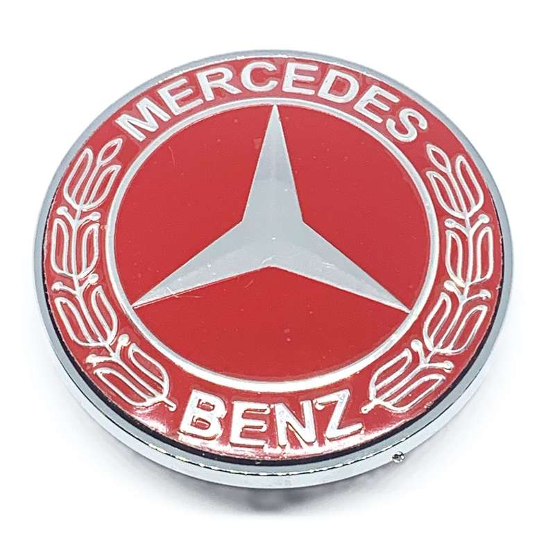 MB Bonnet Emblem Red/Chrome