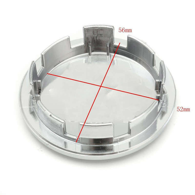 2x Chrome Plastic Wheel centre Cap Bases (without branding / stickers): 65 / 56 mm