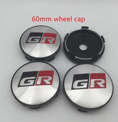4x 60mm Aluminium & Plastic Wheel Centre Cap for Toyota GR (Silver)