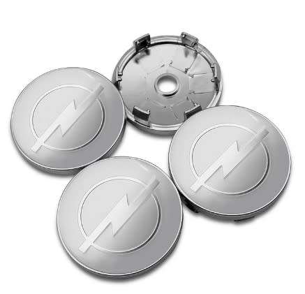 4x 60mm Replacement Hub Wheel Centre Caps for Opel (Silver)