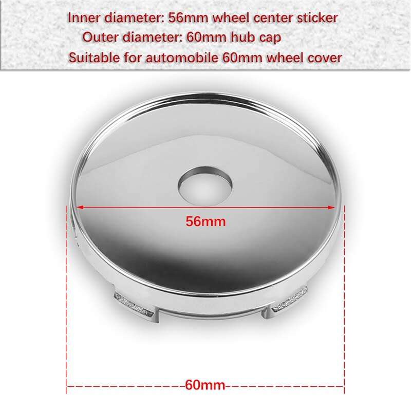 4x 60mm GT Hub Wheel Centre Caps (Black on Chrome)