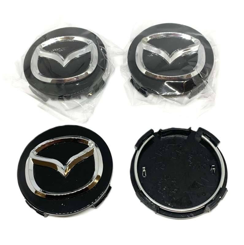 4pcs 56mm Car Wheel Centre Caps Rim Hubcaps for Mazda 2 3 5 6 Axela CX-4 CX-5 CX9 (BLACK)
