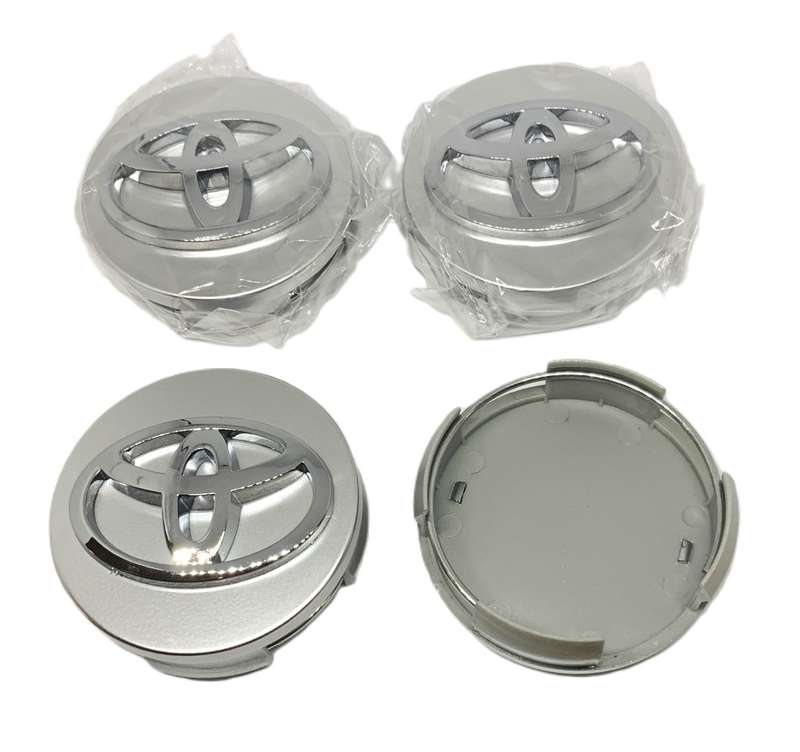 4x 62mm Wheel Centre Caps for TOYOTA (SILVER)