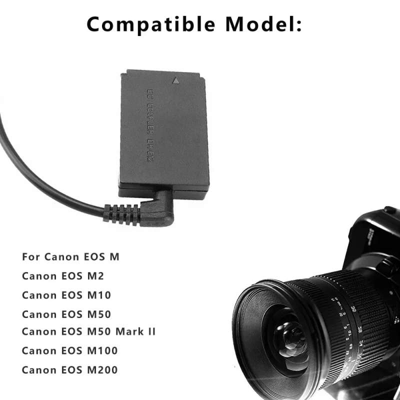 Power Bank LP-E12 Type C Cable DR-E12 ACK-E12 DC Coupler -Canon EOS M M2 M10 M100 M200 M50 M50 MK 2
