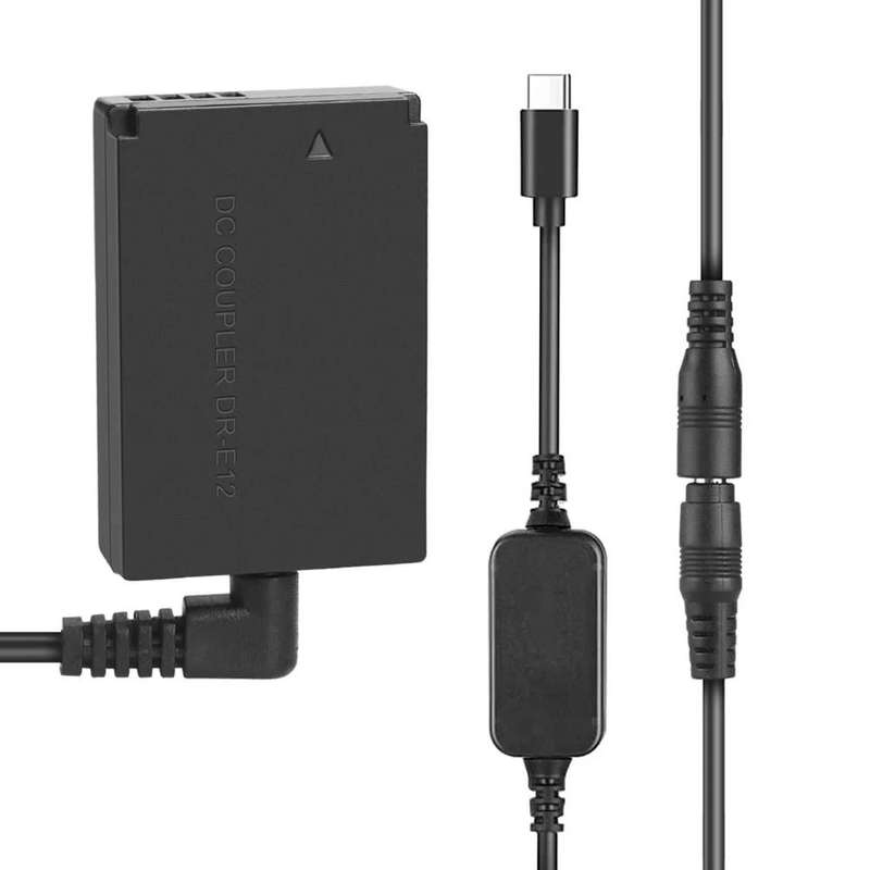 Power Bank LP-E12 Type C Cable DR-E12 ACK-E12 DC Coupler -Canon EOS M M2 M10 M100 M200 M50 M50 MK 2