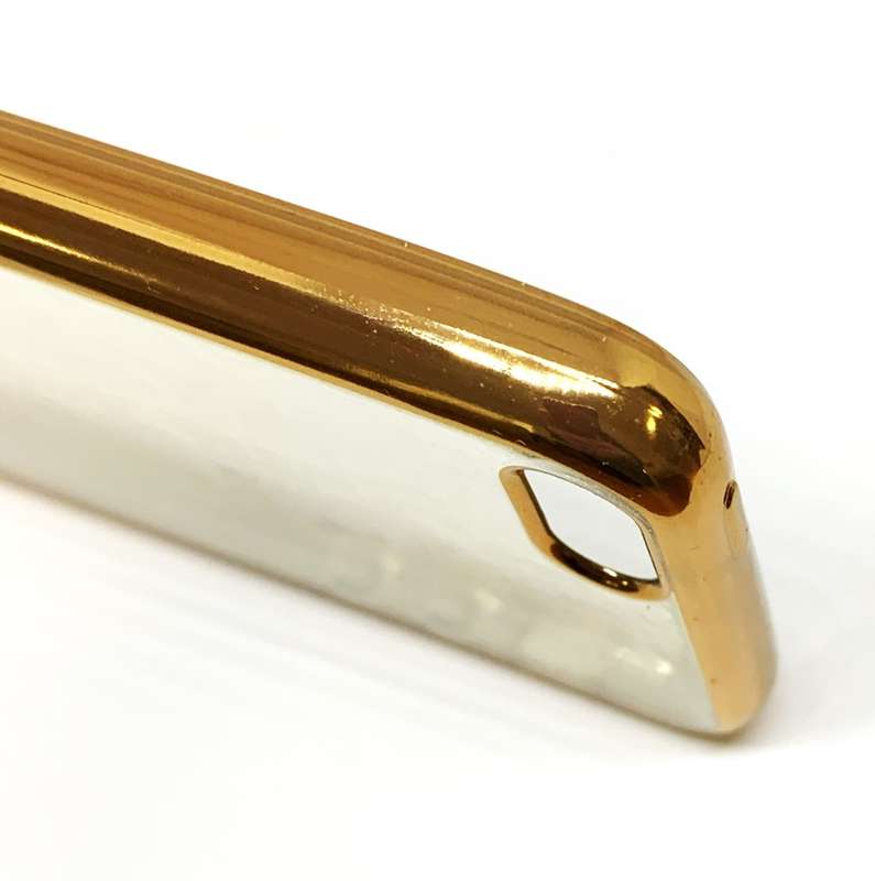 GOLD Glossy Silicon Soft Protector Rubber TPU PC Cover Case For iPhone 5 5S