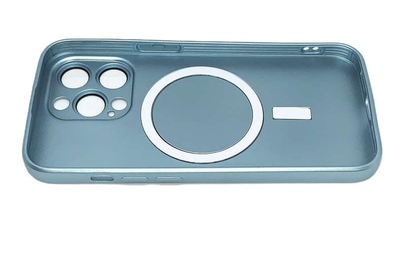 PVC Cover with Cordless Charge Amplifier & Glass Camera Protectors for iPhone 13Pro (Diamond Silver)