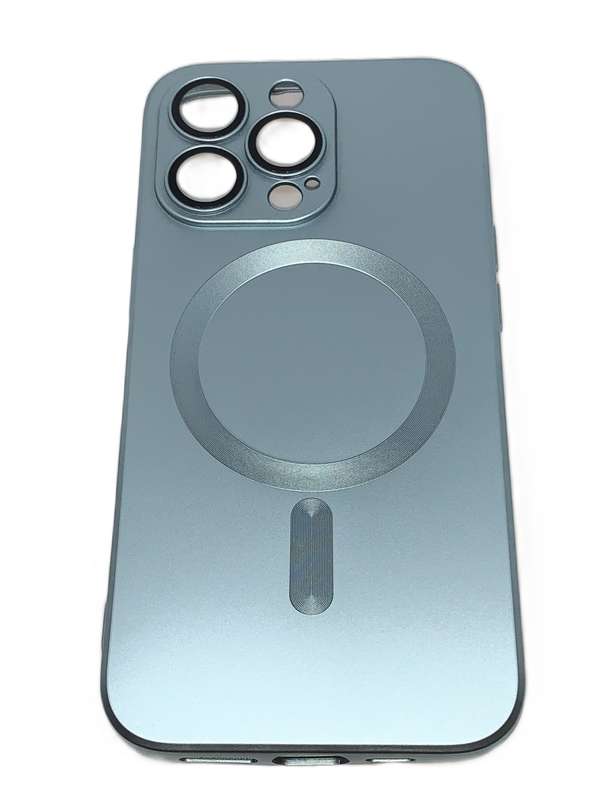 PVC Cover with Cordless Charge Amplifier & Glass Camera Protectors for iPhone 13Pro (Diamond Silver)