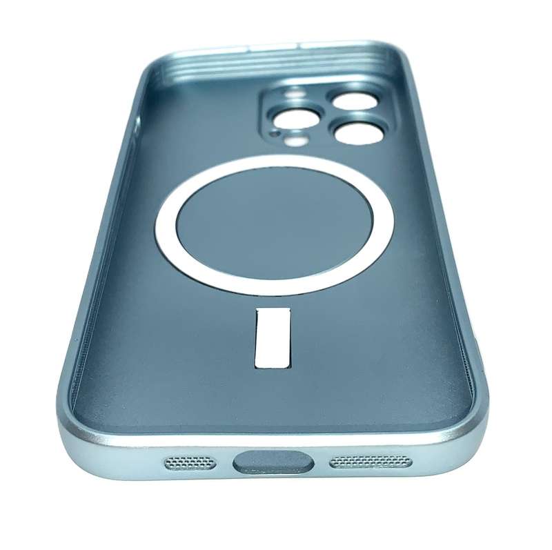PVC Cover with Cordless Charge Amplifier & Glass Camera Protectors for iPhone 13Pro (Diamond Silver)