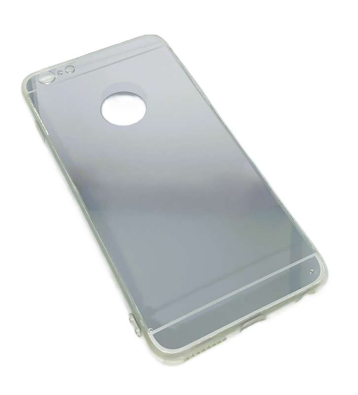 Silver Glossy Silicon Soft Protector Rubber TPU PC Cover Case For iPhone 6+ (5.5)