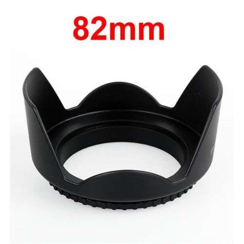 Universal screw-on Lens Hood - Petal Shape - for 82mm Filter Threaded Lenses