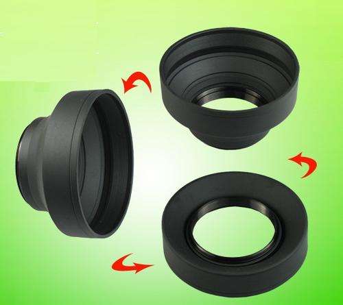 Universal 3-in-1 Rubber Lens Hood - for 67mm Filter Threaded Lenses