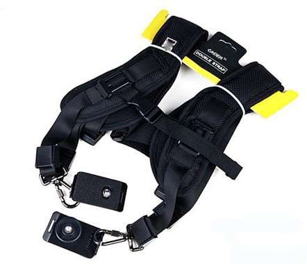 Double Shoulder Strap for 2 cameras Canon Nikon Sony & All DSLR