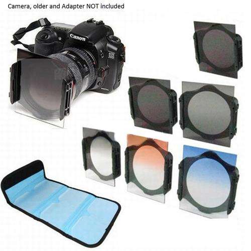 6pcs Filter Set for Cokin P Type (ND 2,4,8, Gradual Grey, Orange, Blue)