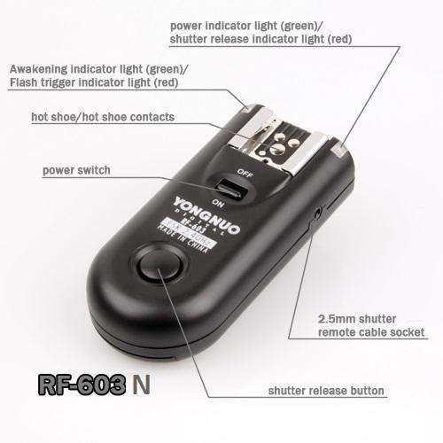 SINGLE Yongnuo RF-603 Wireless Flash Trigger for Nikon