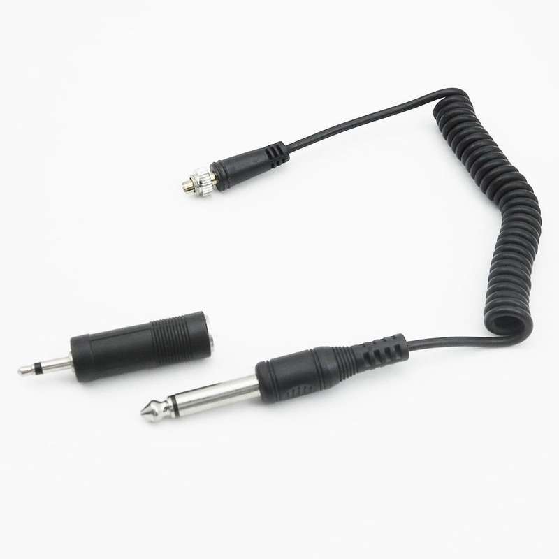 RF-603 Screwlock PC Sync Cable 6.35mm + 3.5mm adapter