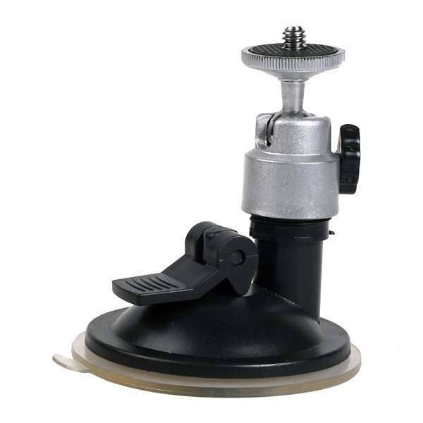 Windshield Suction Cup 1/4`Ball Head Mount Holder (Silver)