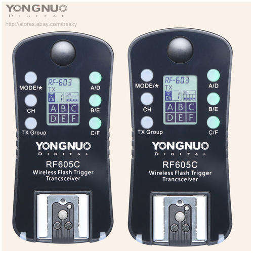 2x Yongnuo RF-605 Wireless Flash Trigger for Canon (C1 and C3)
