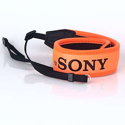 Neoprene Orange Neck Strap for Sony Cameras