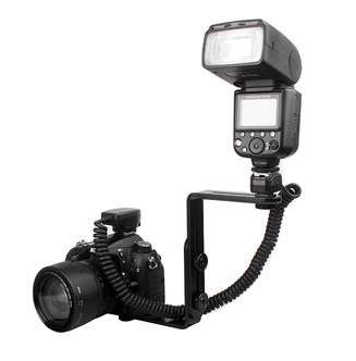 L-Shaped Handheld Bracket 2 Hot Shoe for Flash LED Video Light Camcorder Mic