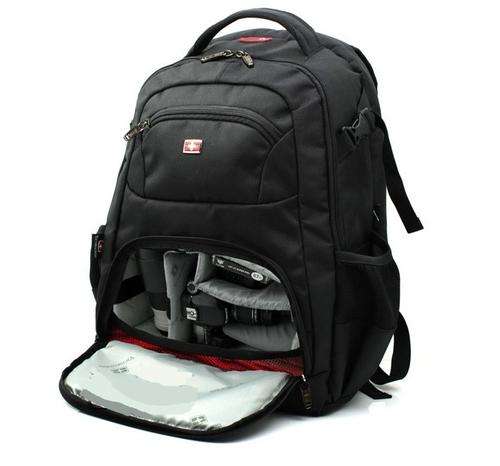 SWISSGEAR Waterproof DSLR Camera Backpack 15.6` Laptop Bag Padded with Rain Cover