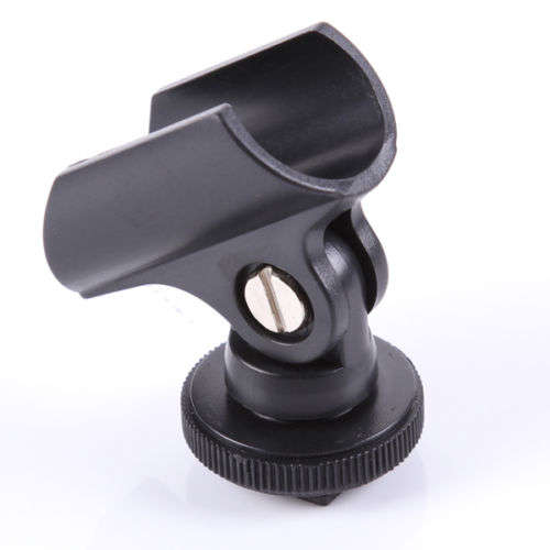 Hot Shoe Microphone Boom Mic Clip Fixed Mount Holder Stand for Record DSLR Camera