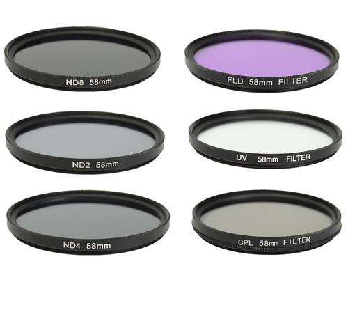 6- Filter Set - 58mm Filter Thread (6 Filters + Pouch)
