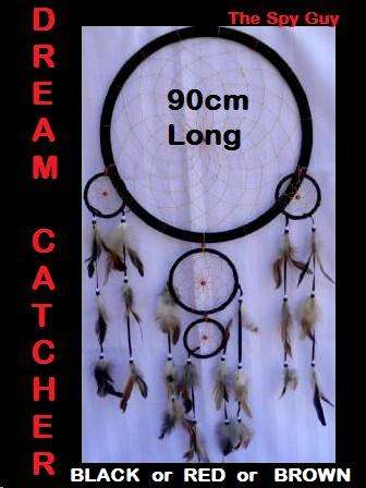 Dream Wish Catcher with Beads and Features 90cm Tall Black RED or Brown