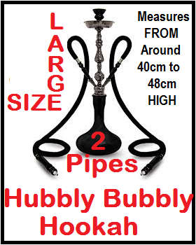 Hubbly Bubbly 2 Pipes LARGE Around 40 to 48cm High Hookah in Any Colour and Style
