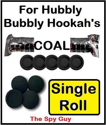 Charcoal Single Roll for Hubbly Bubbly Contains 10 Coal Tablets for Hookahs Water Pipes