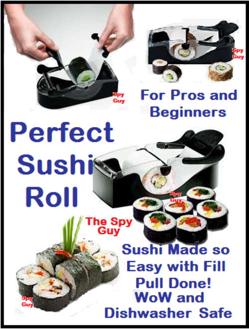 Sushi The Perfect Roll Machine Uses NO Batteries Dishwasher Safe as on TV Make Professional Sushi